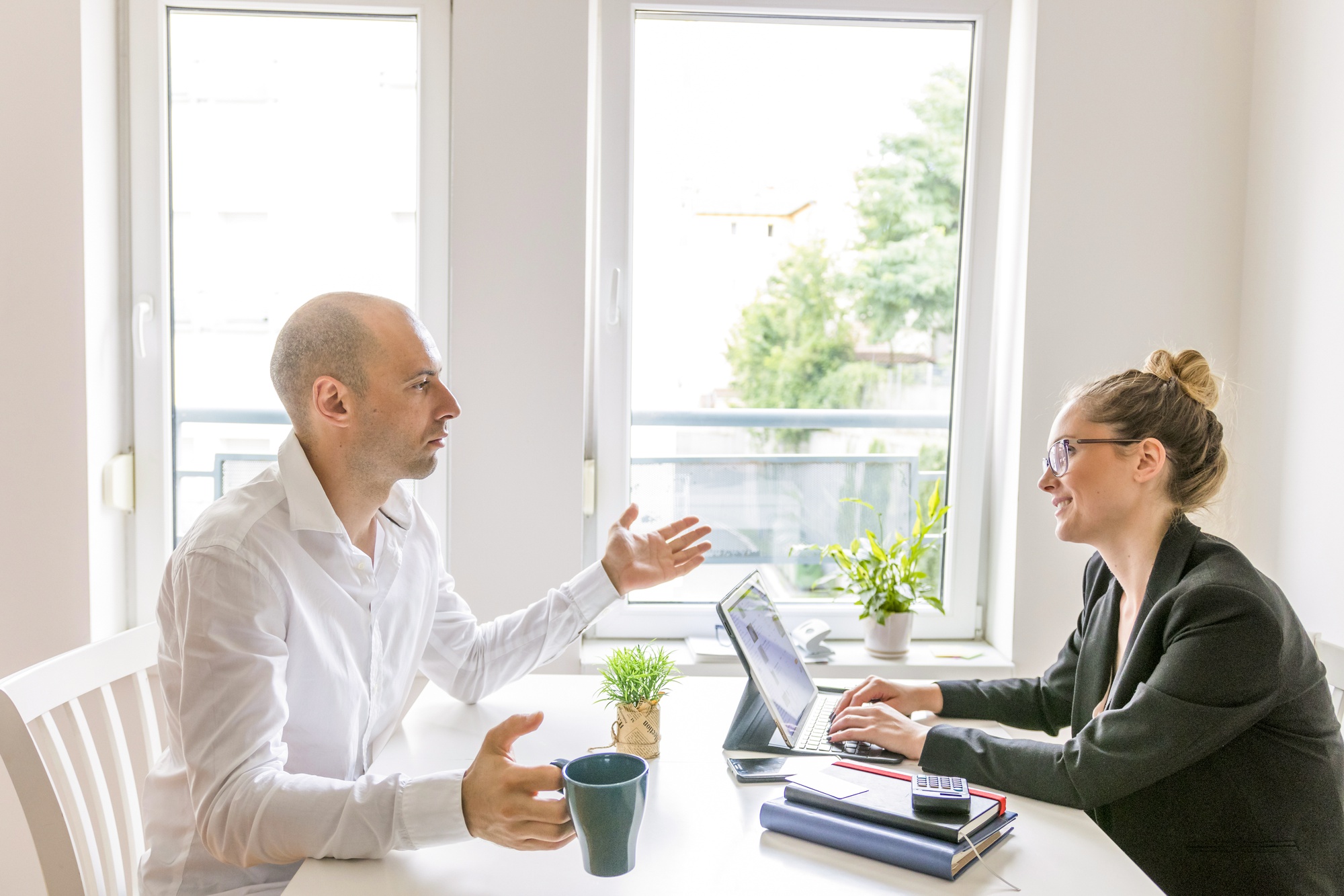 Consultation scene with calm interior